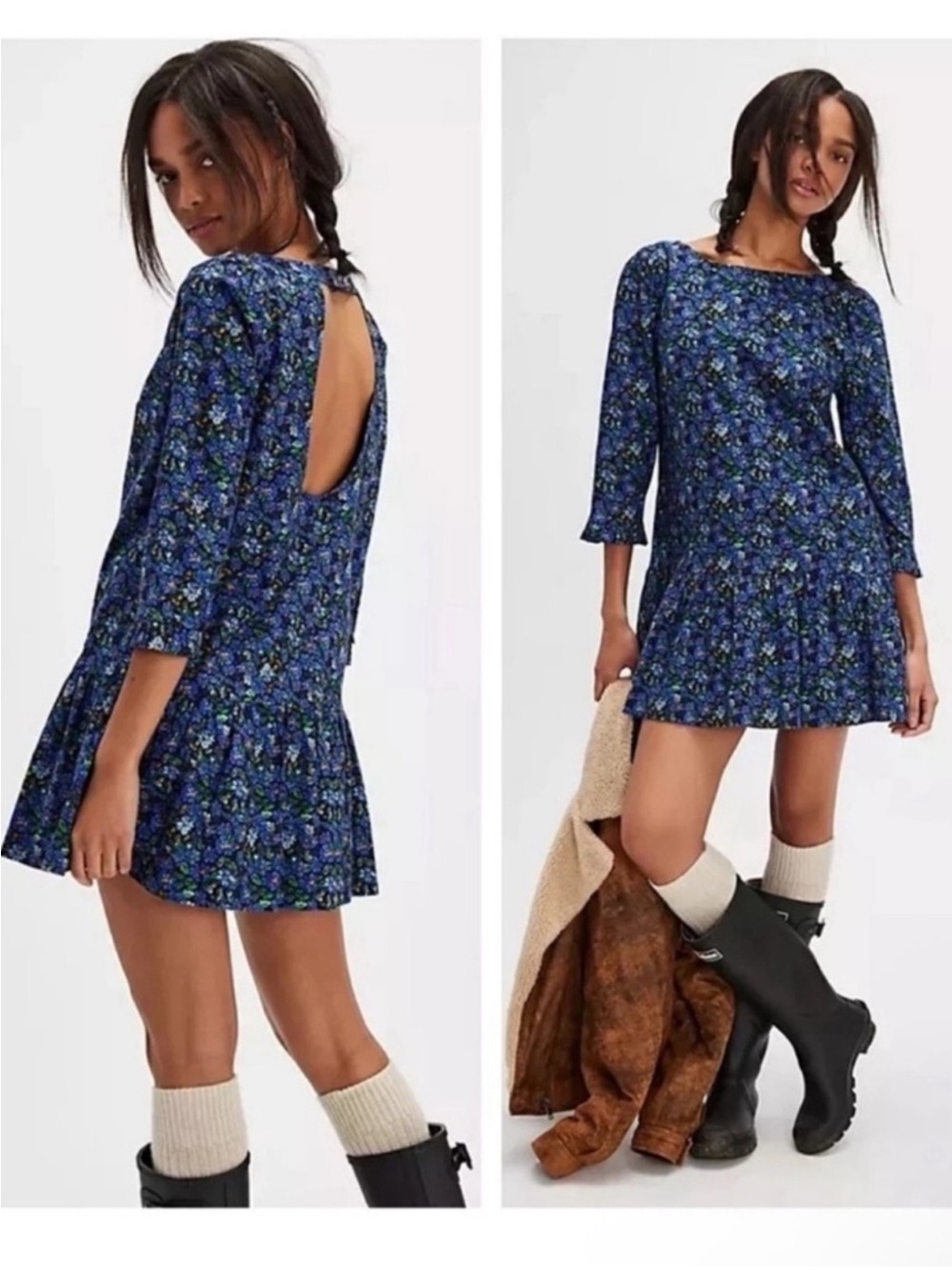 NWT Free People cotton baby doll ruffle The Avenue dress whimsy cottage NEW XS